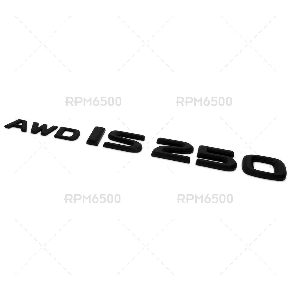 Lexus Trunk Matte Black AWD IS 250 Letter Logo Badge Emblem Car Replace F-Sport