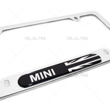 Mini Coopet Sport Front or Rear License Plate Frame Cover Stainless Steel Chrome