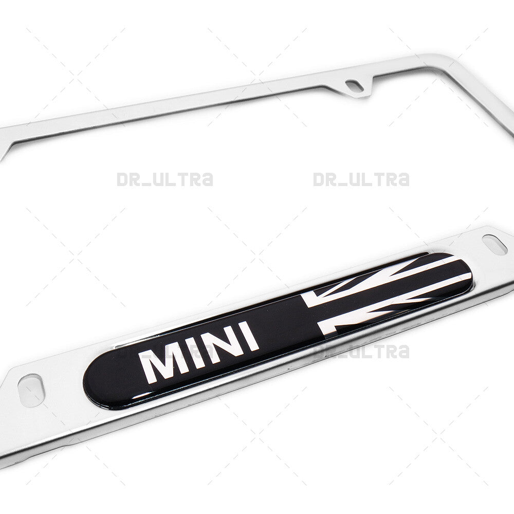 Mini Coopet Sport Front or Rear License Plate Frame Cover Stainless Steel Chrome