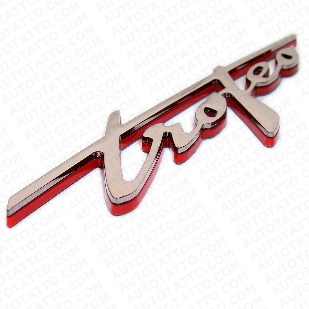 Maserati Ghibli Levante Grecale GT Side Fender Trofeo Emblem Badge Chrome Red