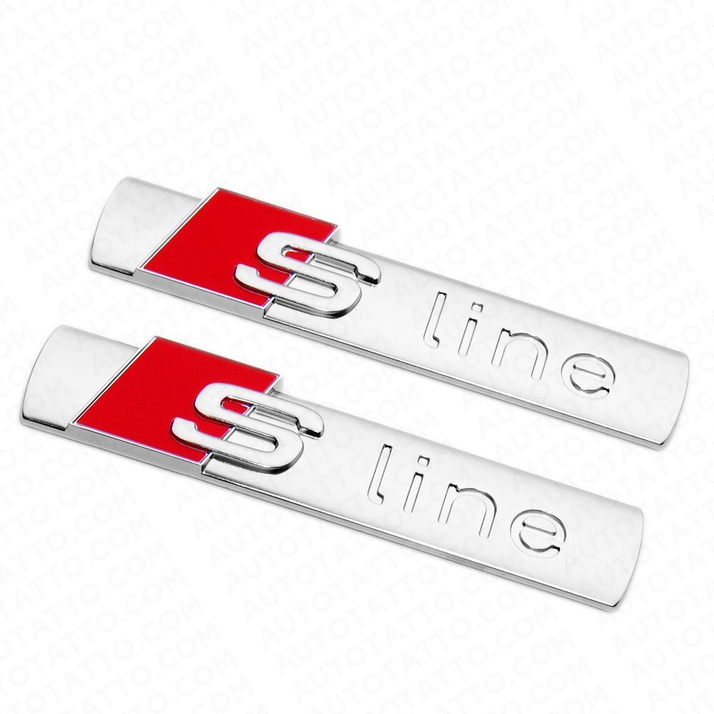 2pcs Sline S LINE Side Fender Marker Emblem Decal Badge Decorate OEM Sport