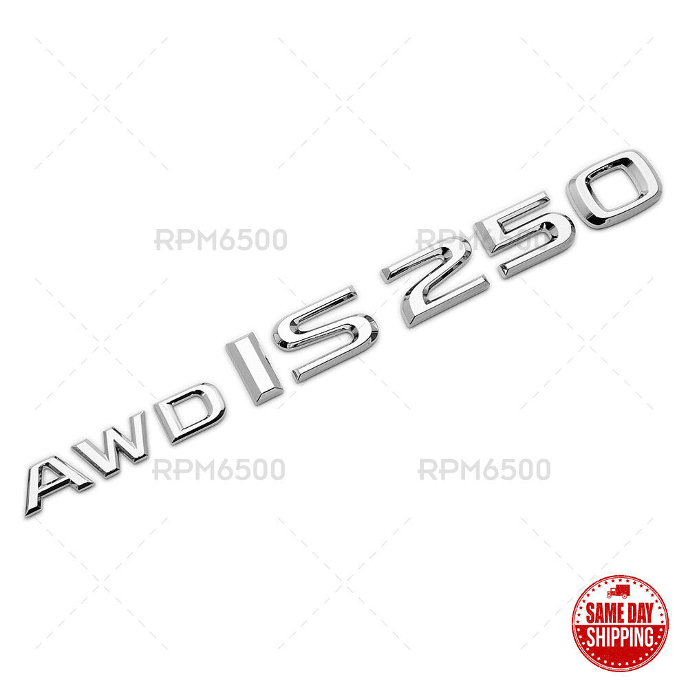 Lexus Trunk Oem Chrome AWD IS 250 Letter Logo Badge Emblem Car Replace F-Sport