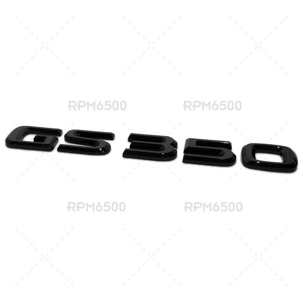 Lexus Trunk Gloss Black GS 350 Letter Logo Badge 3D Decal Emblem Replace F-Sport