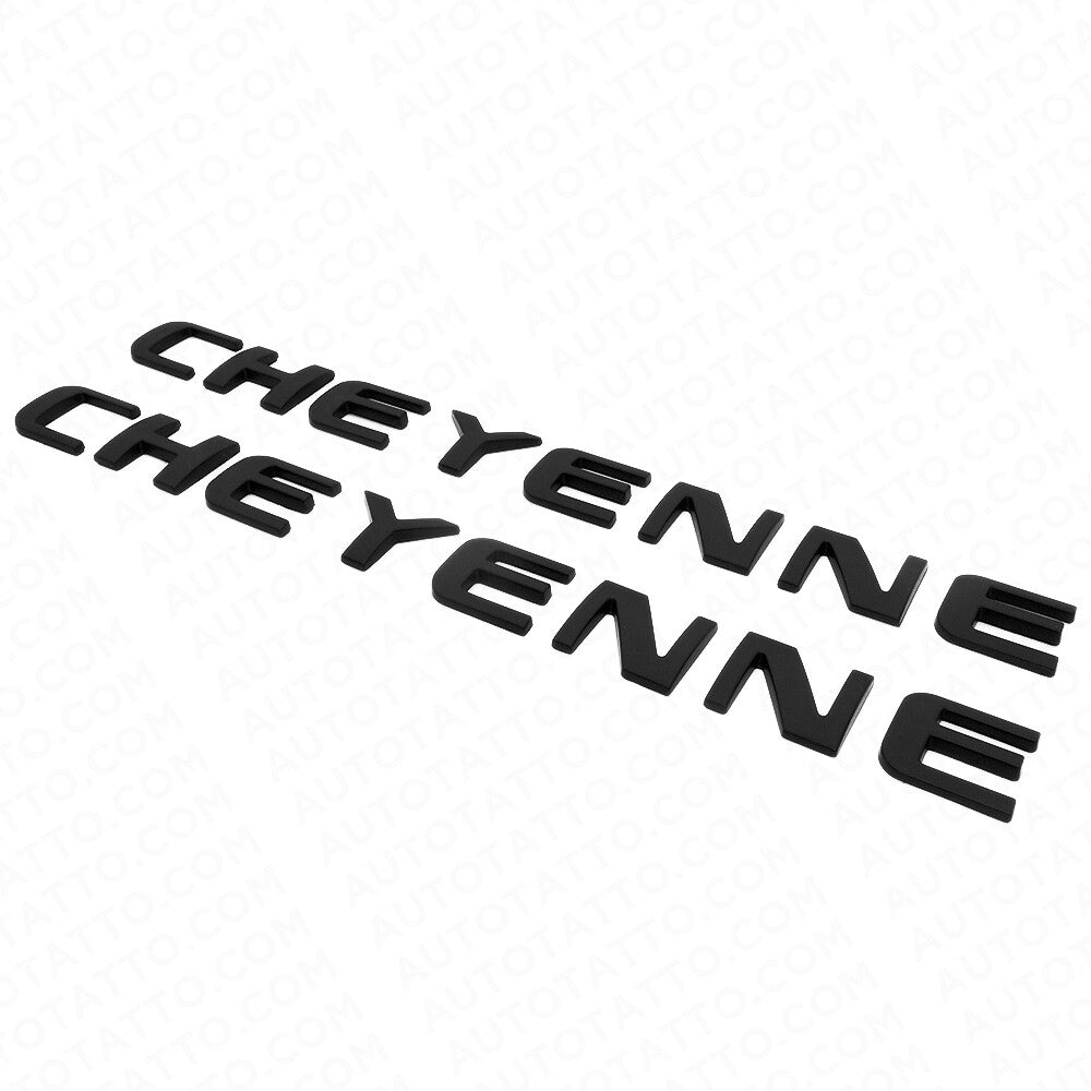 2x For Chevy Cheyenne Fender / Tailgate Badge Logo Emblem Truck OEM Black Sport