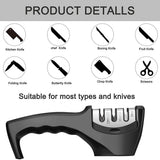 3-Stage Knife Sharpener Repair Restore Polish Blades And 1 Glove For Kitchen