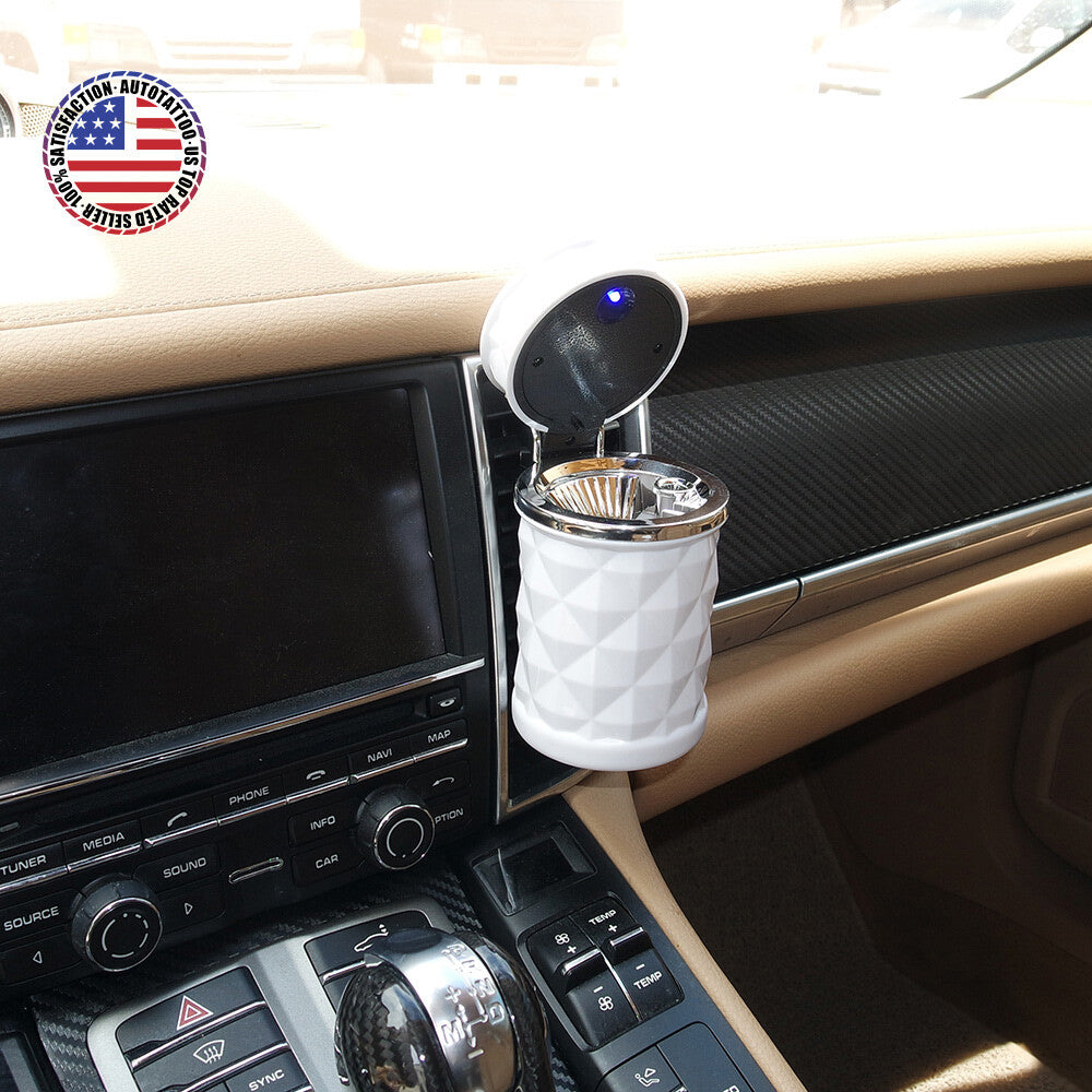 Smoke Cigarette Butts End Car Truck Suv Cup Holder Ashtray Trash Vent Tray White