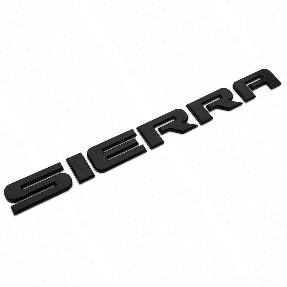 2x GMC 07-18 Sierra Front Door Tailgate Logo Badge Emblem Nameplate Gloss Black