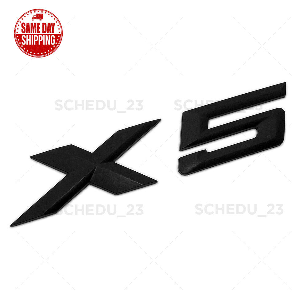 14-26 Matte Black BMW X5 Rear Liftgate Letter Nameplate Emblem Badge  /M Sport