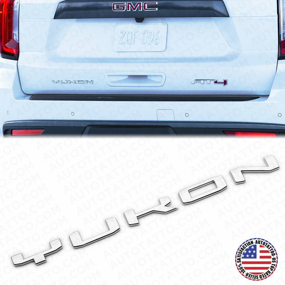 2021+ GMC Yukon Rear Liftgate Nameplate Logo Letter  Badge Emblem Chrome AT4 XL