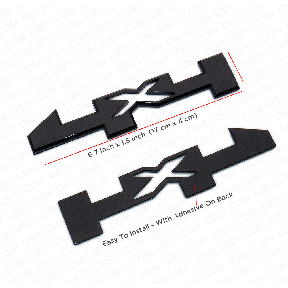 2pcs 4x4 GMC Canyon Sierra Side Fender Door Badge Emblem Nameplate - Gloss Black