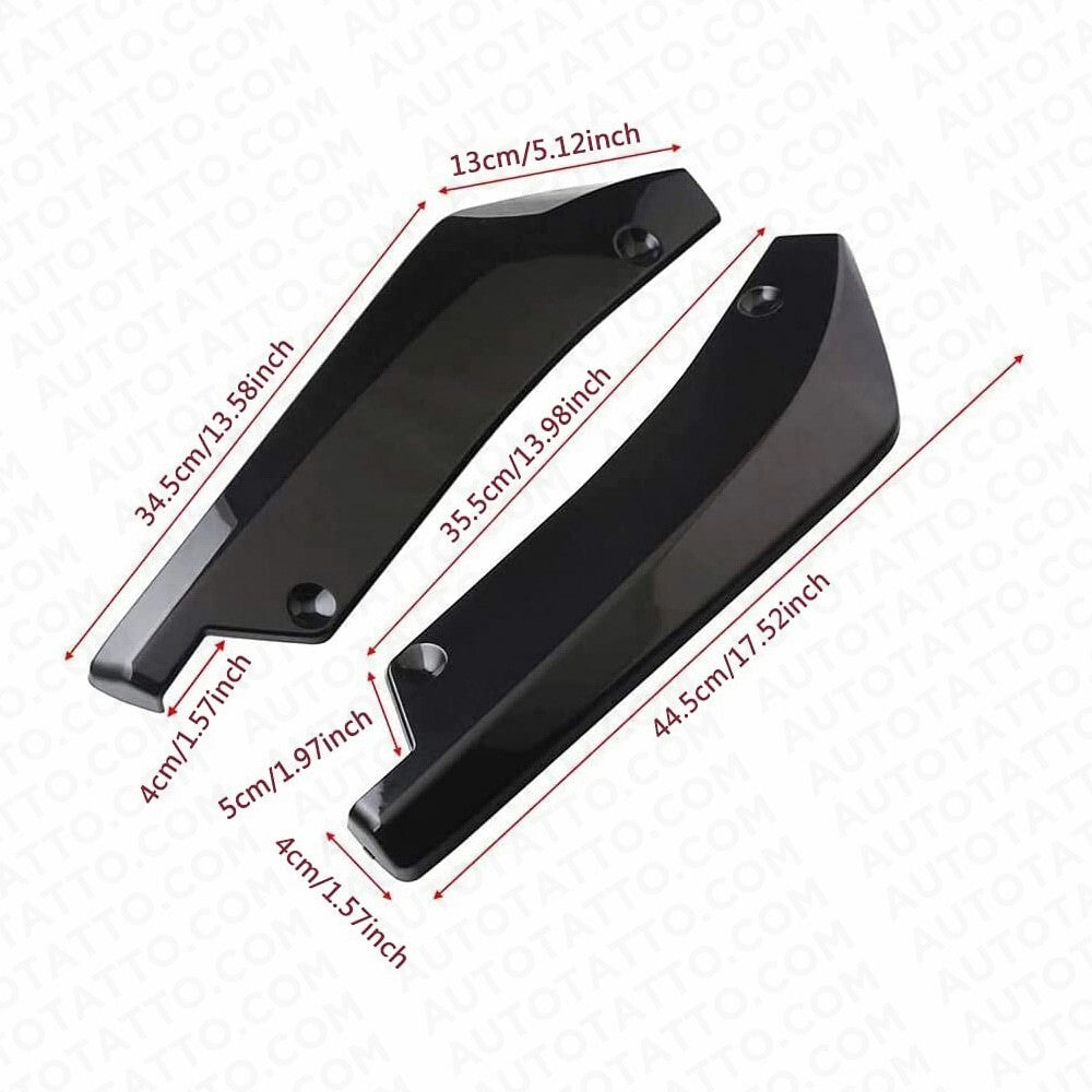Audi Sport Car Rear Bumper Lip Diffuser Splitter Canard Protector Gloss Black