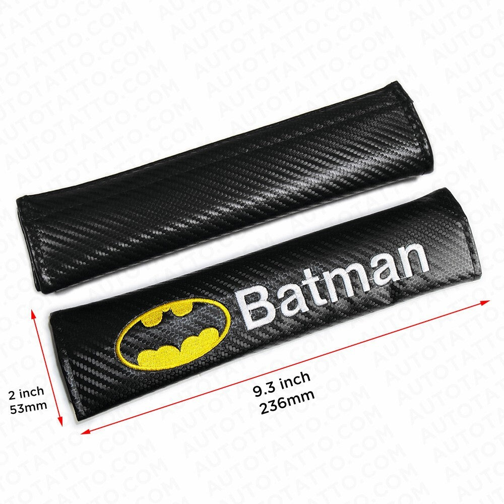 Batman Sport Carbon Seat Belt Cover Safety Shoulder Strap Cushion Pad Harness
