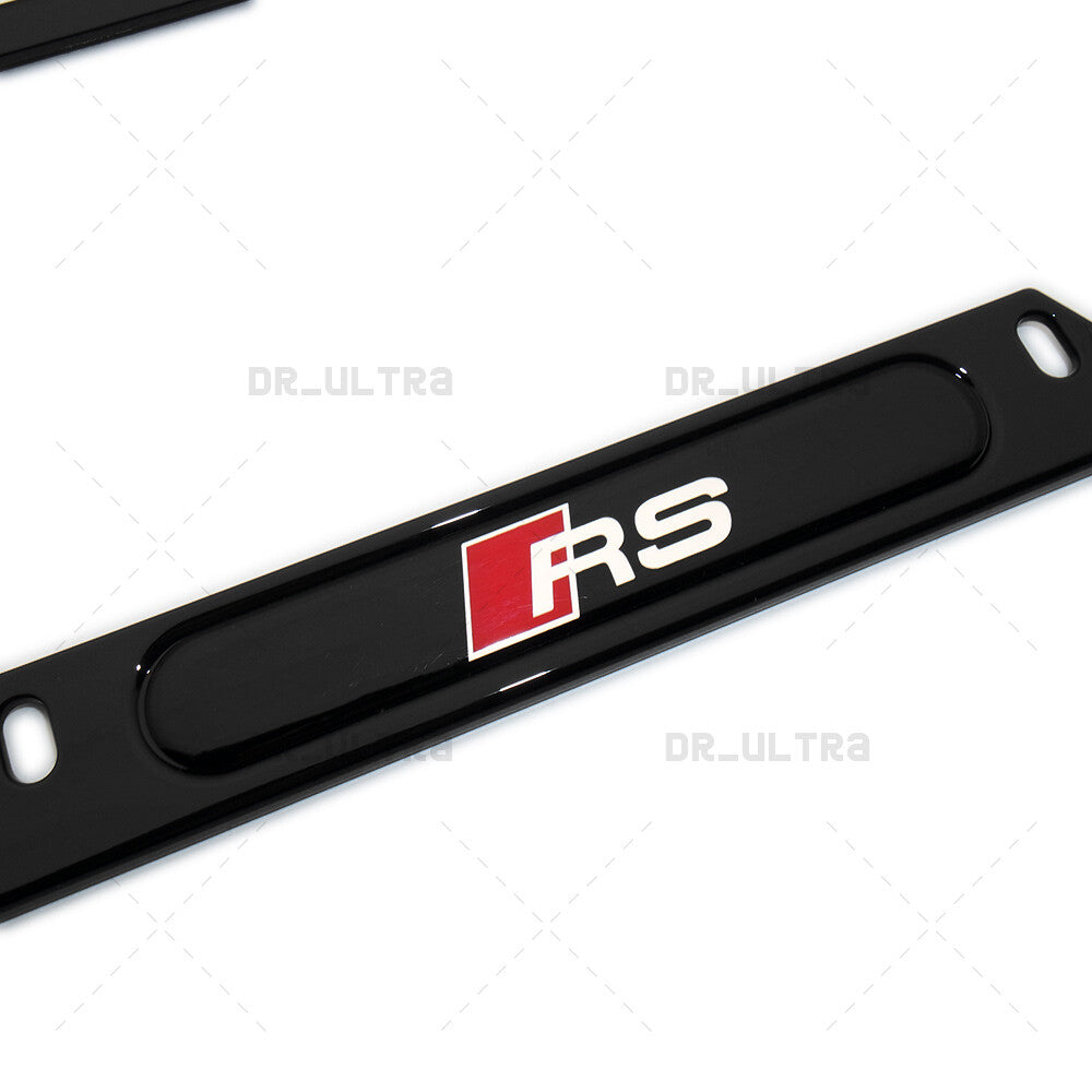 Gloss Black Front or Rear RS Sport Logo Emblem License Plate Frame Cover Gift