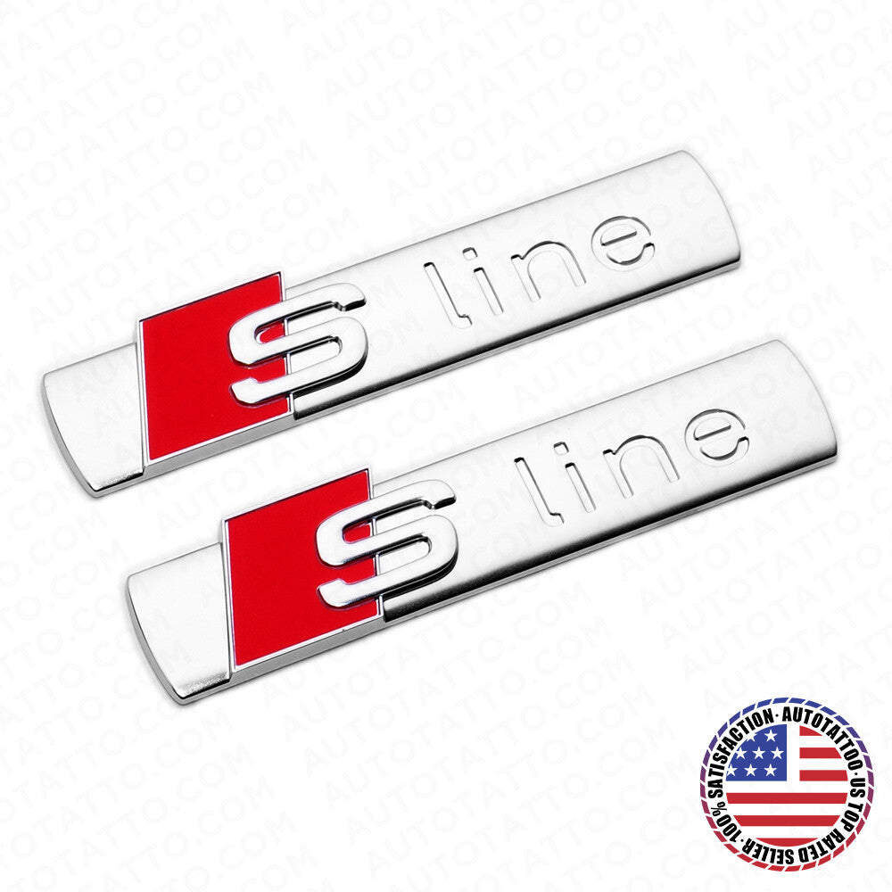 2pcs Sline S LINE Side Fender Marker Emblem Decal Badge Decorate OEM Sport