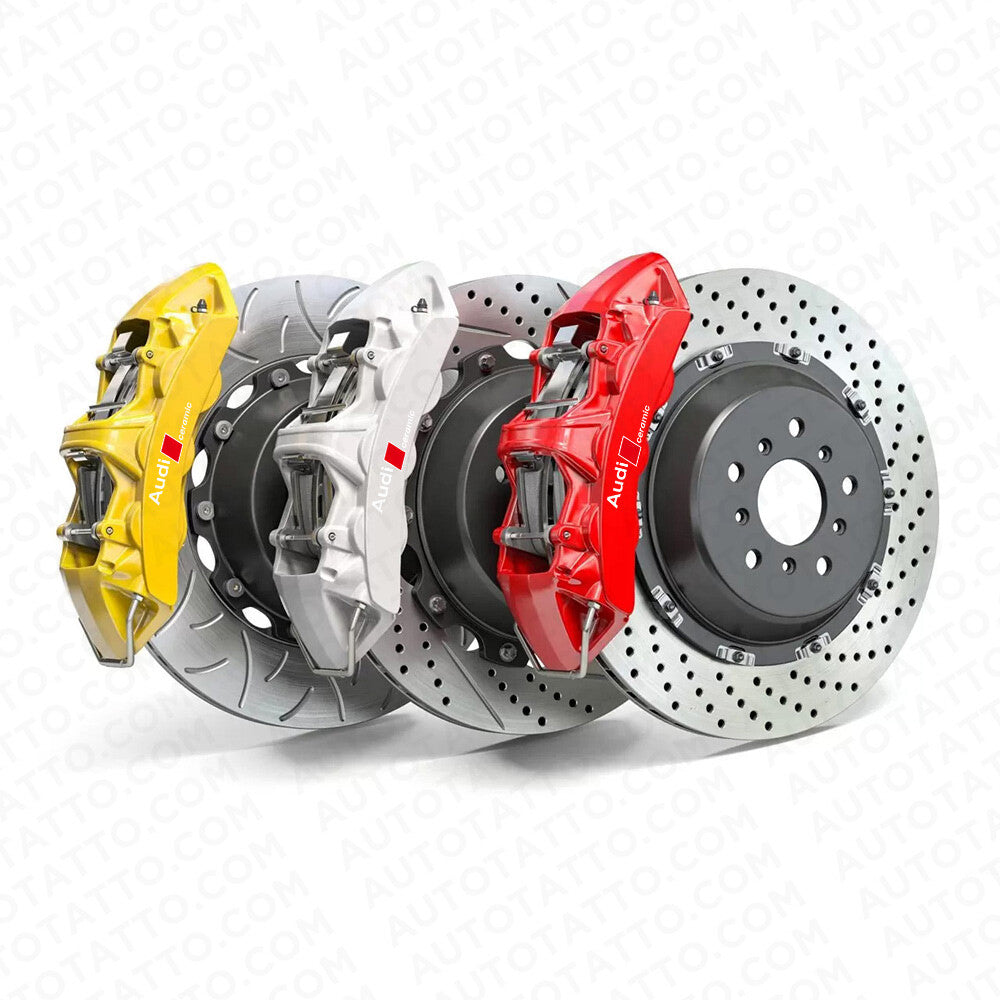 Audi Ceramic Sport Car Wheels Brake Caliper Sticker Decal Logo Decoration White