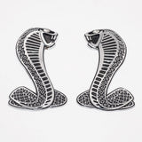 1set Universal 3D Fashion Metal Cobra w/Cystal Eyes Car Decal Sticker Decoration