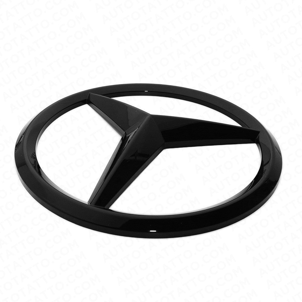 Mercedes Front Grill Overlays Add-On Logo Emblem AMG Sport 3D Gloss Black