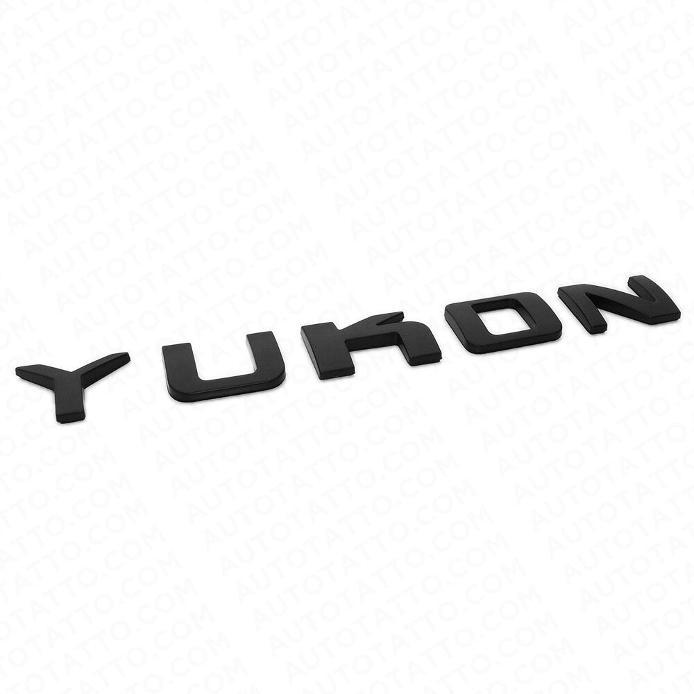 2pcs YUKON Tailgate Door Letter Nameplate Emblem SUV HD Badge For GMC 3D Black