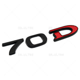 Tesla Rear Liftgate Lid Model 70D Nameplate Logo Badge Emblem Sport Black Red
