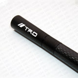 Black Universal 4.7" Carbon Fiber Sports Car Antenna Adjustable TRD Logo Emblem