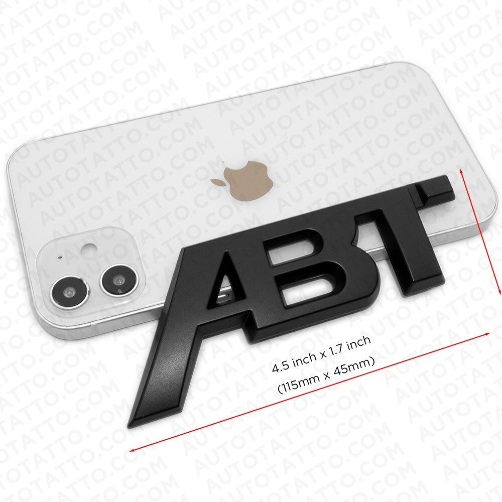 2pcs Audi Tuning ABT Sportsline Fender Badge Emblem Logo Matte Black Decorate