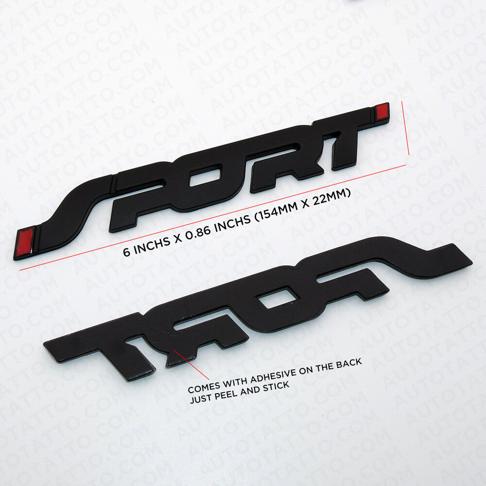 Universal Black SPORT Tailgate Adhesive Nameplate Badge Logo Emblem Limited