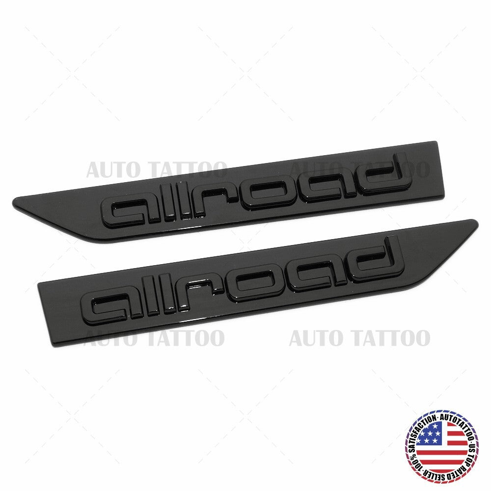 Audi Allroad Fender Left & Right Marker Nameplate Badge Emblem Sport Gloss Black