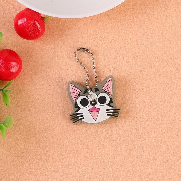 Universal 3D PVC Silicone Cute Cartoon Key Identifier Label Cap Cover Keychain