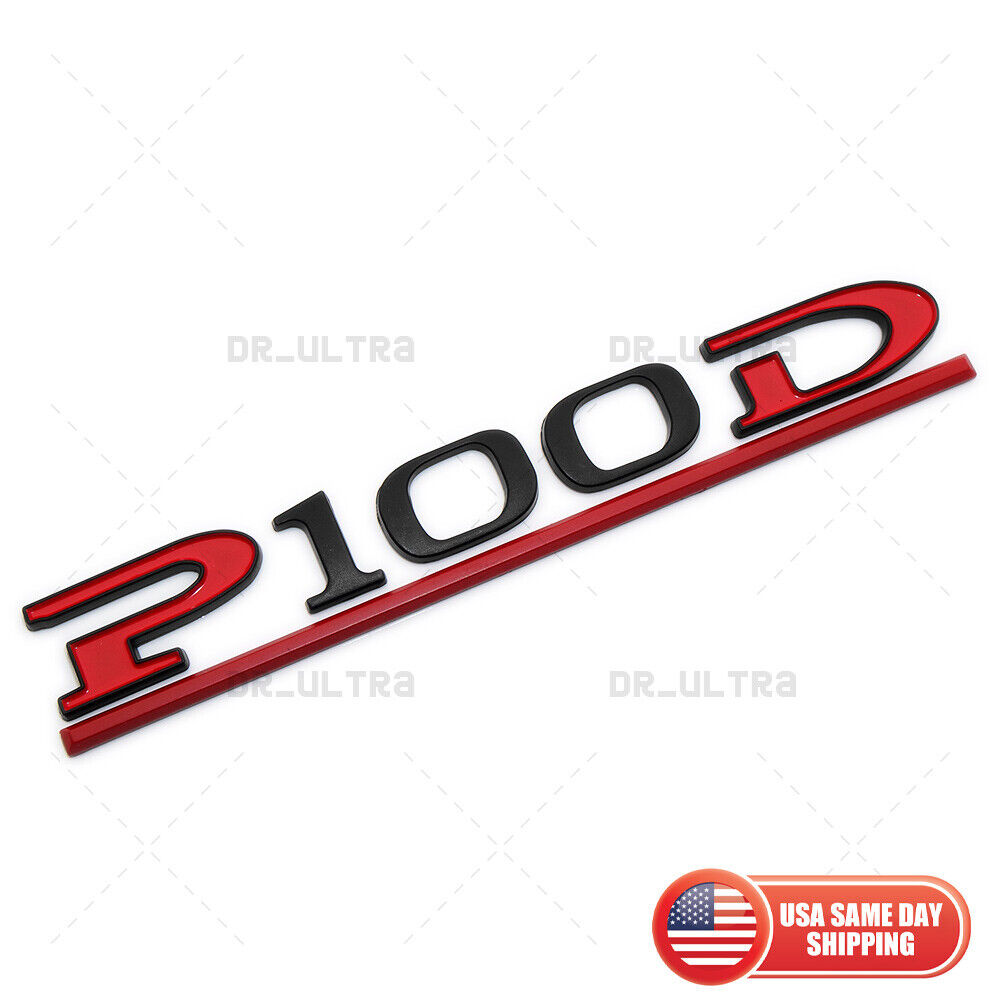 Tesla Liftgate P100D Performance Nameplate Logo Badge Emblem Sport Black & Red