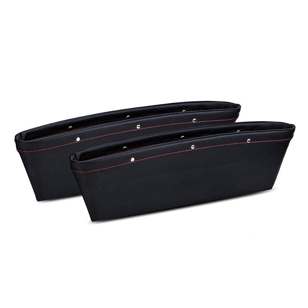 2x Leather Catch Caddy Car Seat Console Gap Filler Side Organizer Pocket Storage
