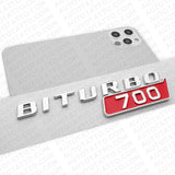 2x Mercedes BRABUS BITURBO 700 Side Fender Nameplate Badge Marker Emblem Chrome