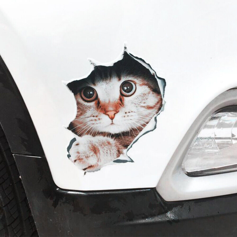 Fashion 3D Cute Cat Waterproof Car Sticker for Auto Scratch Cover or Decoration