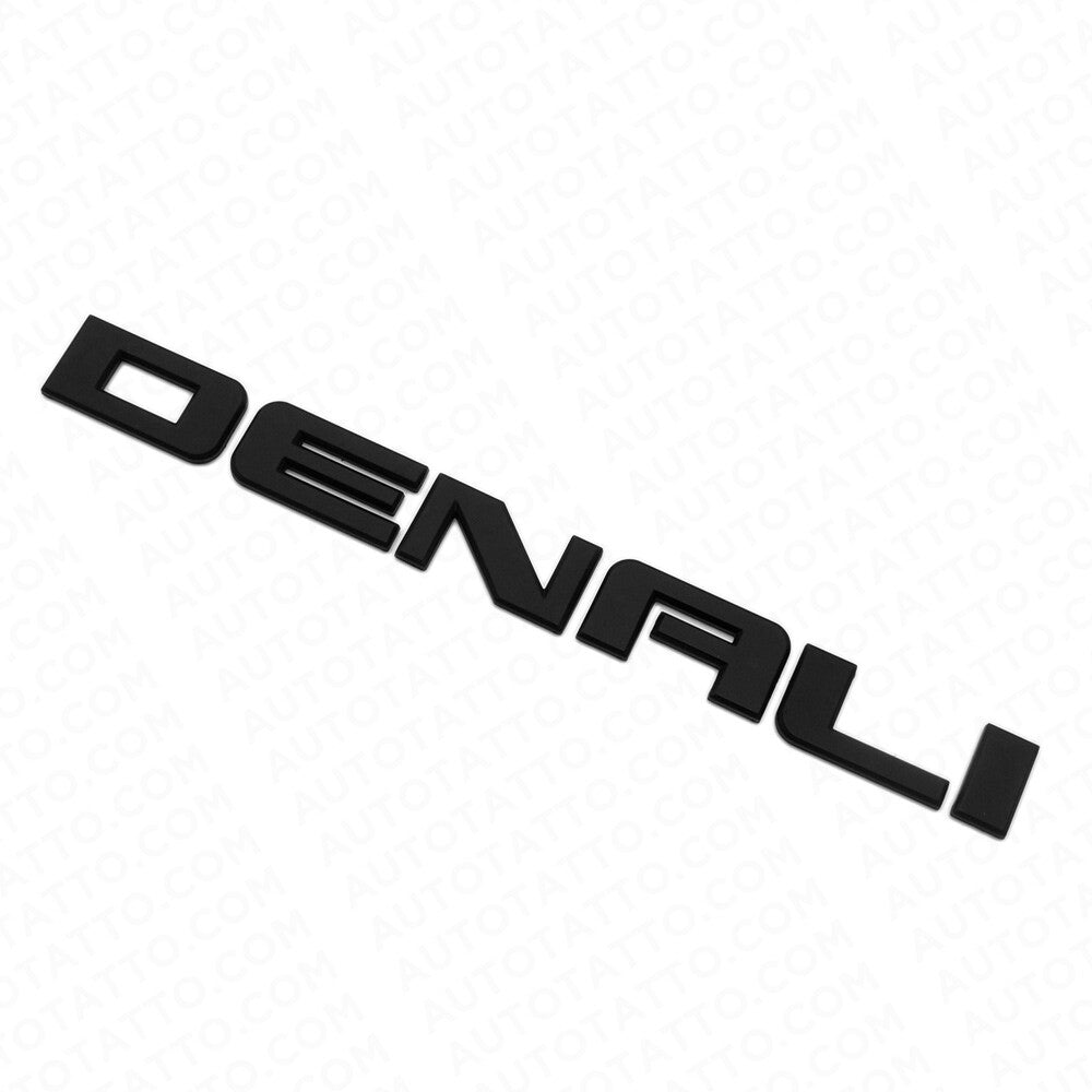 2x Denali Door Tailgate Letter Nameplate Emblem HD Badge GMC 3D HD - Matte Black