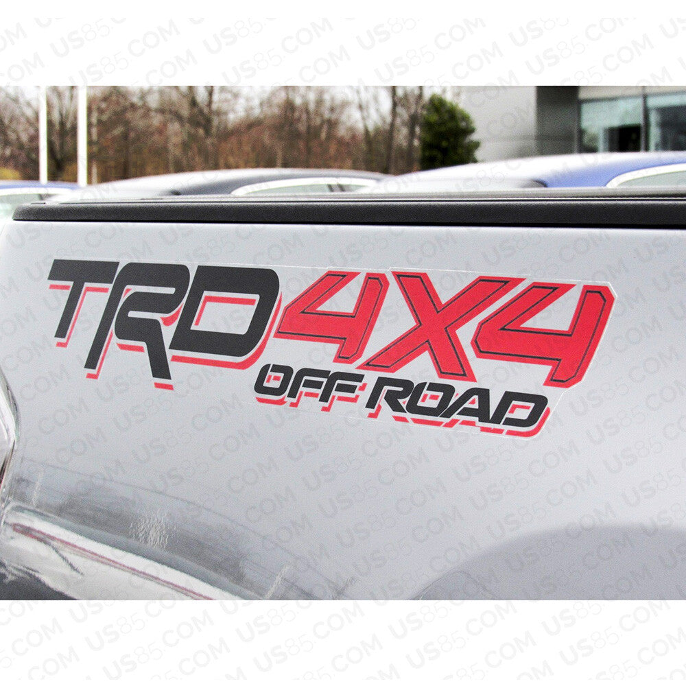 2x 3D TRD 4x4 Off Road Sport Back Pickup Bed Truck Logo Sticker Decal Decoration