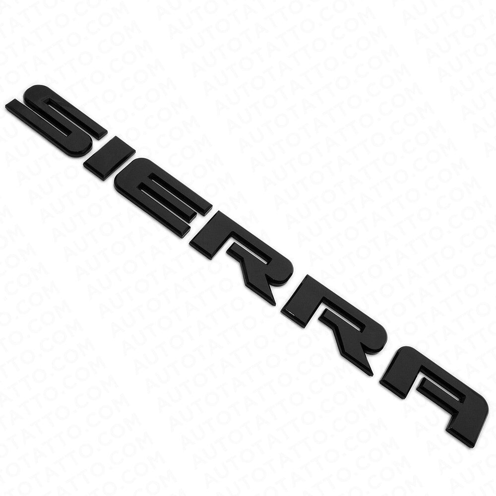 OEM GMC 07-20 Sierra Front Door / Tailgate Emblem Adhesive Nameplate Gloss Black