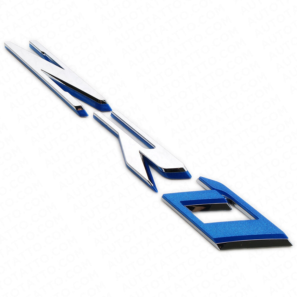 3x Chevy Corvette ZR1 Hood Rear Bumper Nameplate Logo Sport Emblem Chrome Blue