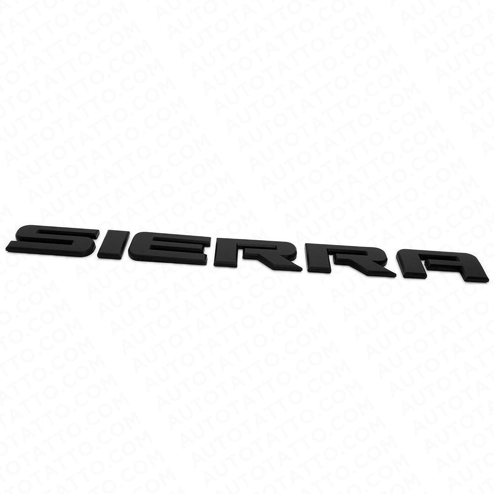 GMC 07-20 Sierra Front Door / Tailgate Badge Emblem Adhesive Nameplate - Black