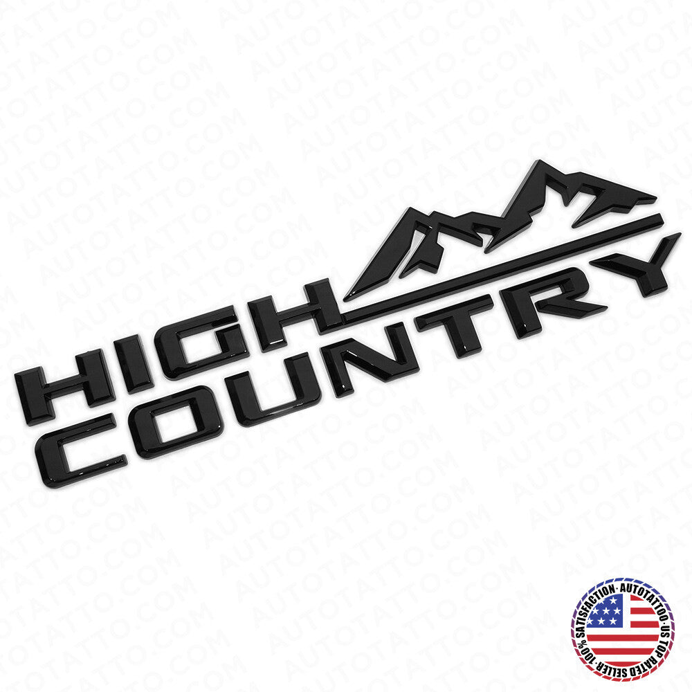 19-21 Gloss Black Tahoe Silverado High Country Tailgate Letter Logo Emblem Badge