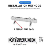 2pcs Dynaudio 2 Pin Aluminum Logo Emblem Car Door Speaker Badge Decal Replace