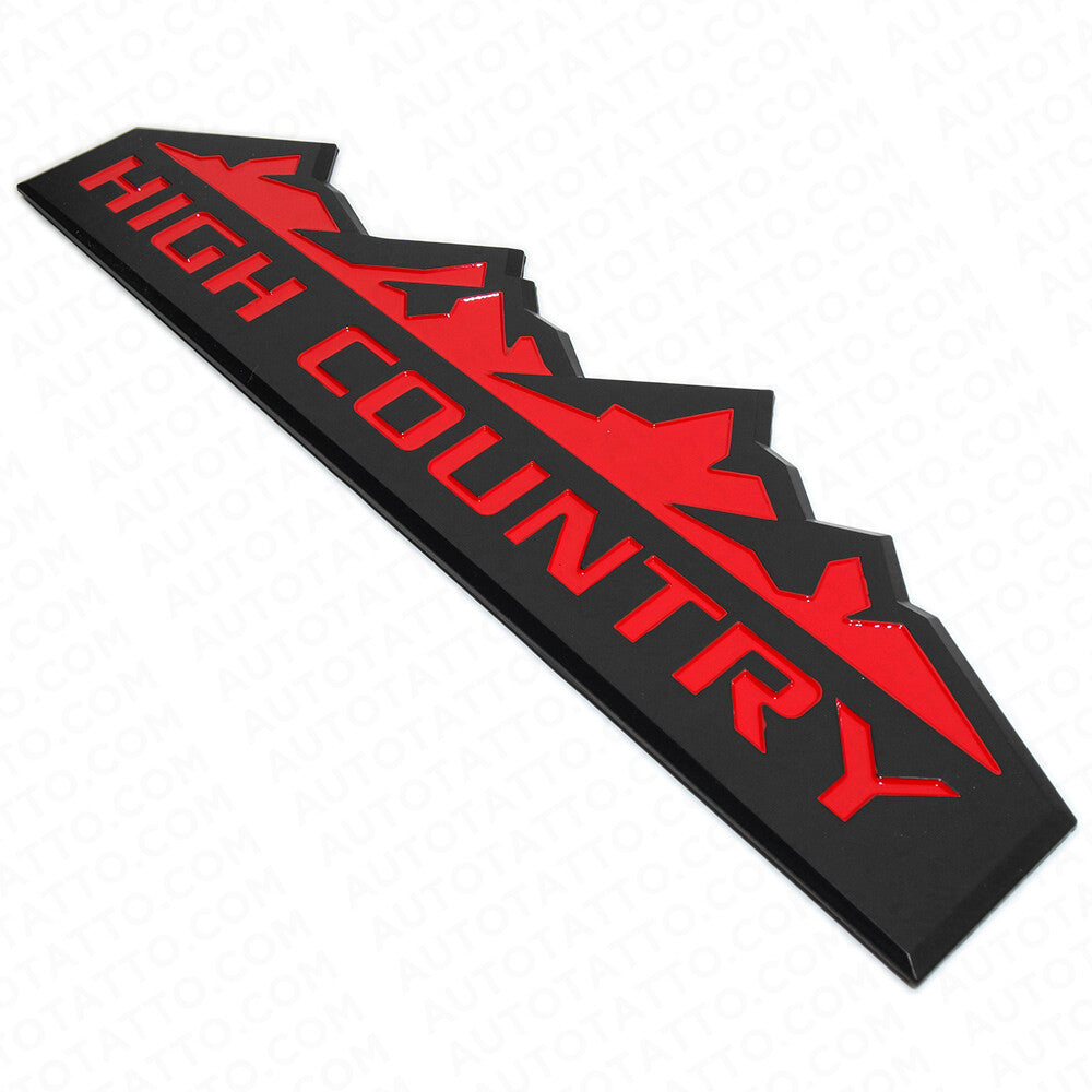 14-19 Chevy High Country Front Door Tailgate Letter Logo Emblem Badge Black Red