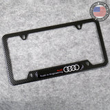 For Audi Front or Rear Carbon Fiber Texture License Plate Frame Cover Sport Gift
