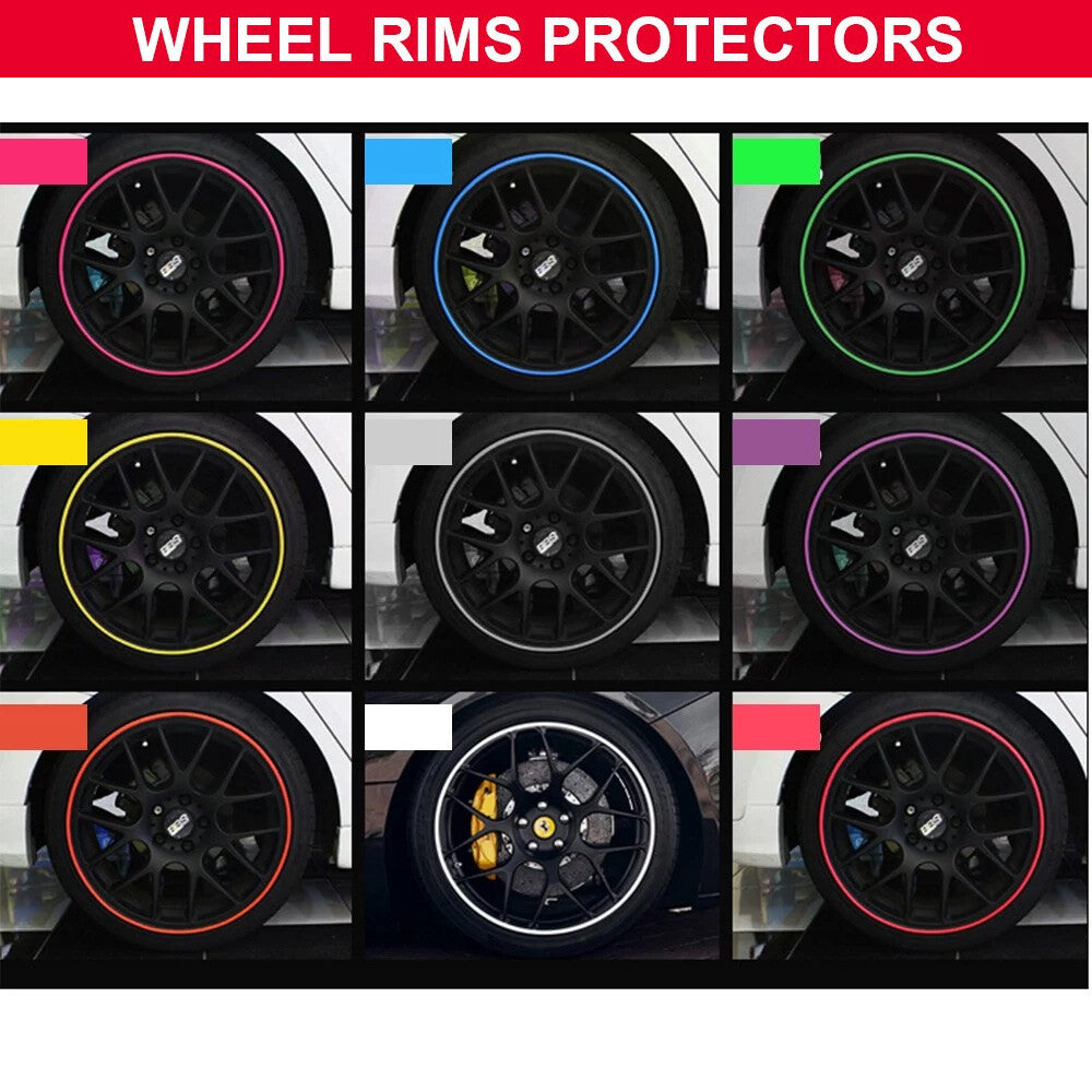 26FT Car Wheels Hub Rim Edge Protector Ring Tire Guard Sticker Rubber Strip Line