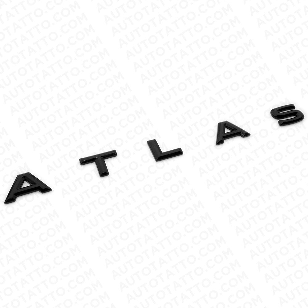 18-24 VW Atlas Rear Liftgate Hatch Lid Letter Nmaeplate Badge Emblem Gloss Black