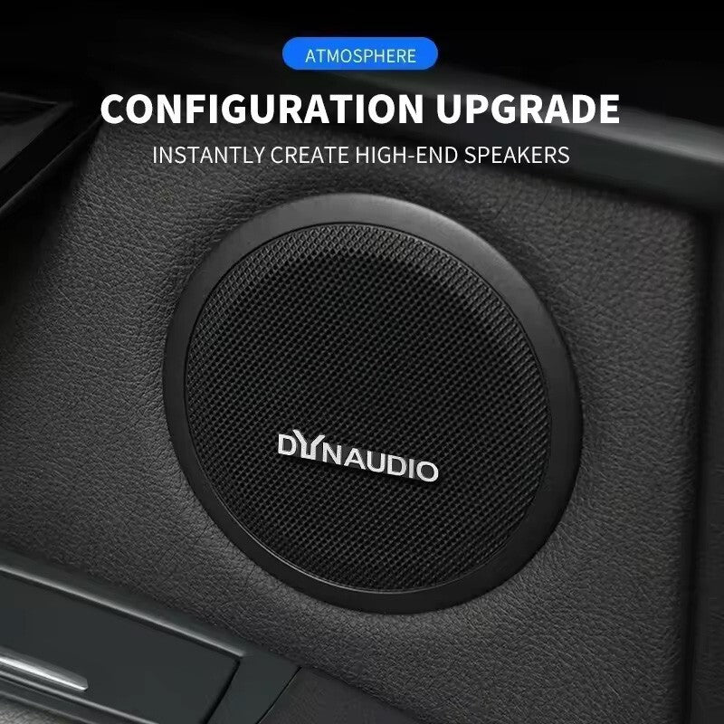 2pcs  Dynaudio Aluminum Logo Emblem Car Door Speaker Badge Decal Replacement