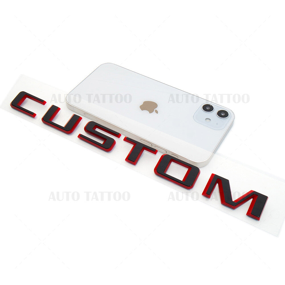 19-22 Silverado 1500 Redline Tailgate Custom Letter Logo Emblem Badge Black Red