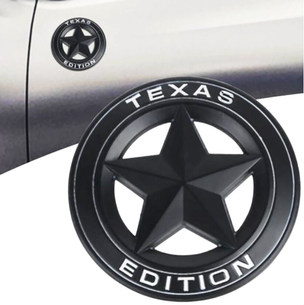 Universal 3D Fashion Metal Round Texas Star Car Decal Sticker Auto Decoration