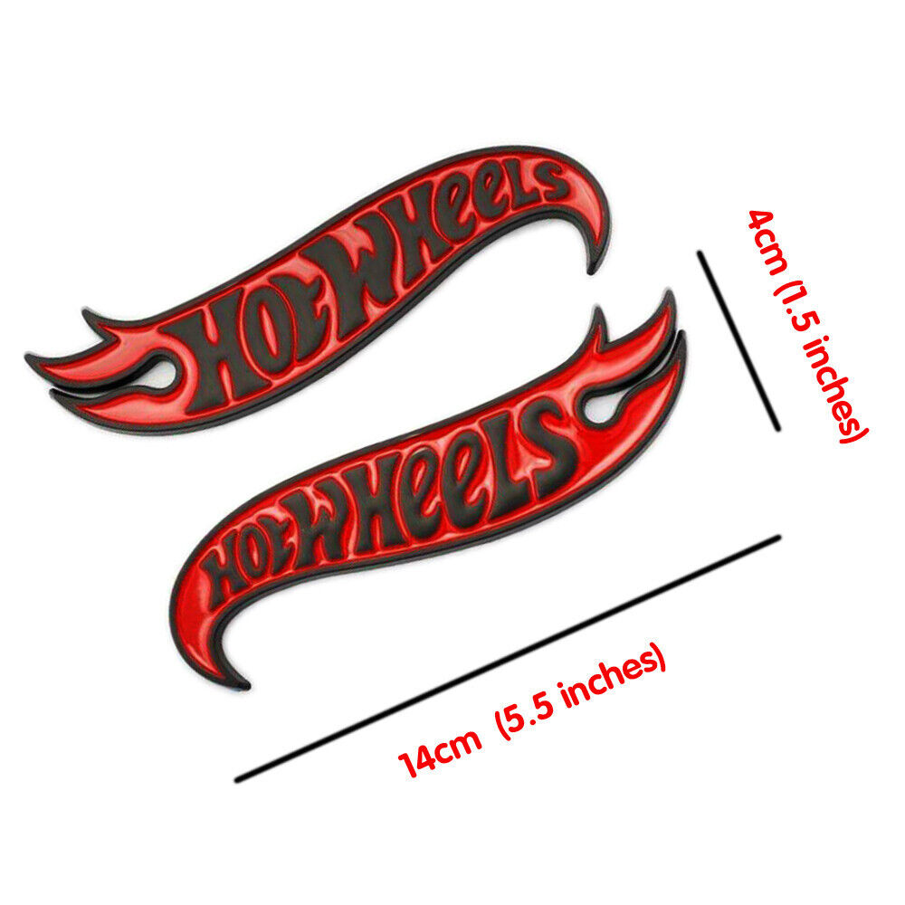 2 pieces/set 3D Fashion ABS Blk Red HotWheels Car Decal Sticker Auto Decoration