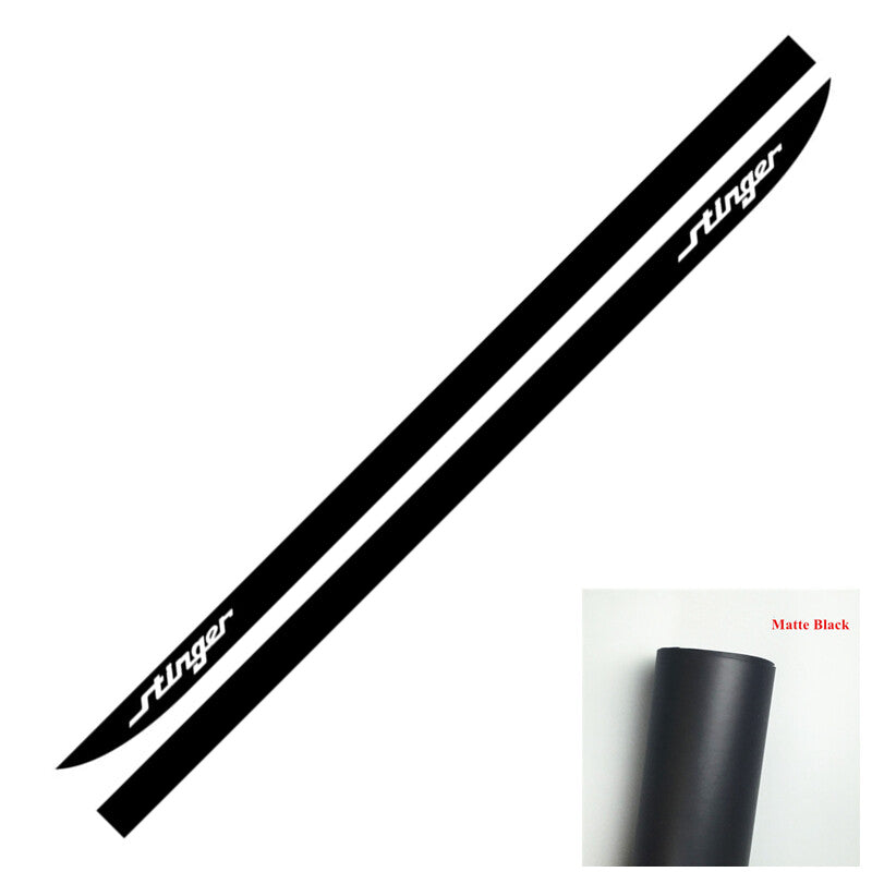 Fit Stinger Racing Sport Stripe Car Door Side Skirt Vinyl Decal Decorate Black