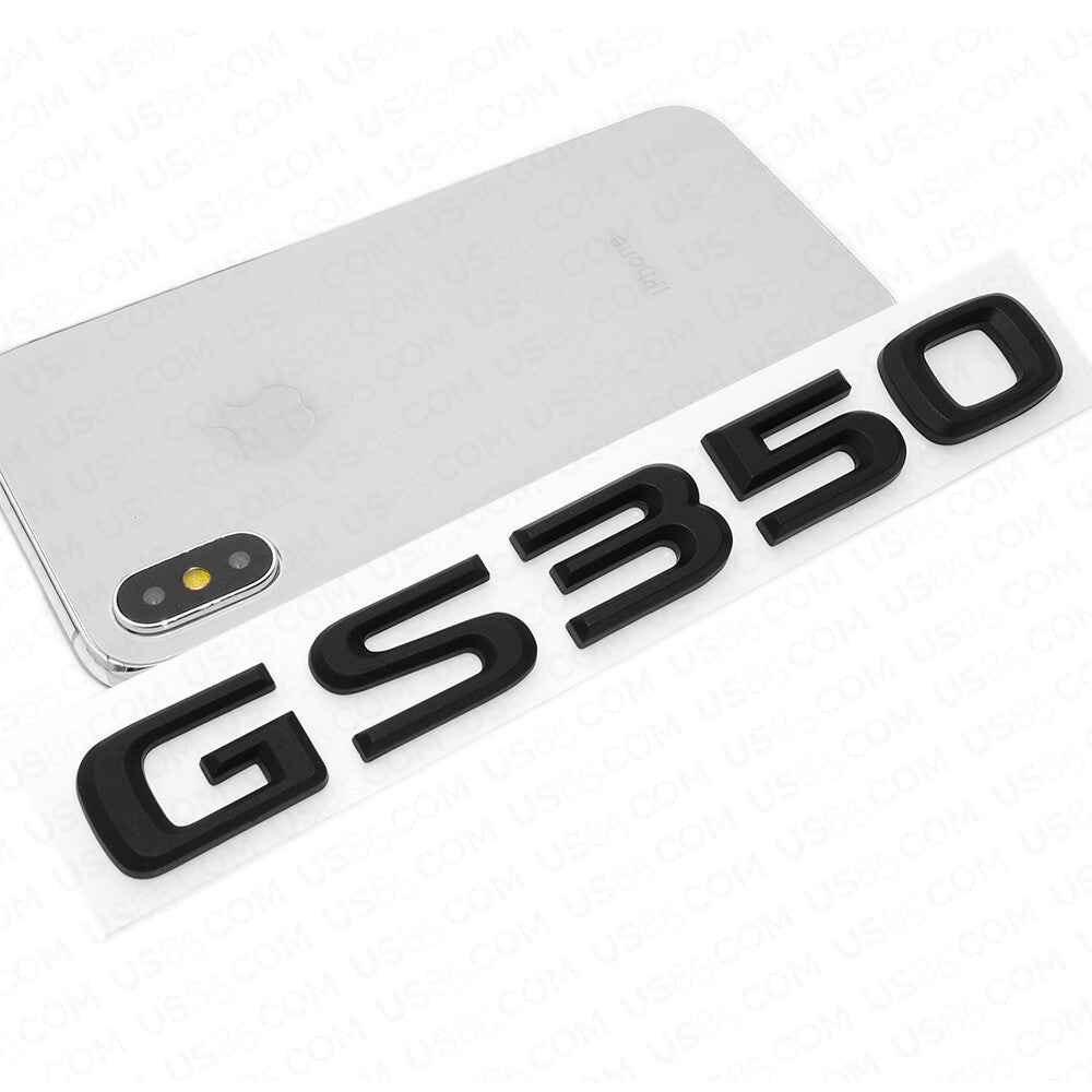 Lexus Trunk Matte Black GS 350 Letter Logo Badge 3D Decal Emblem Replace F-Sport