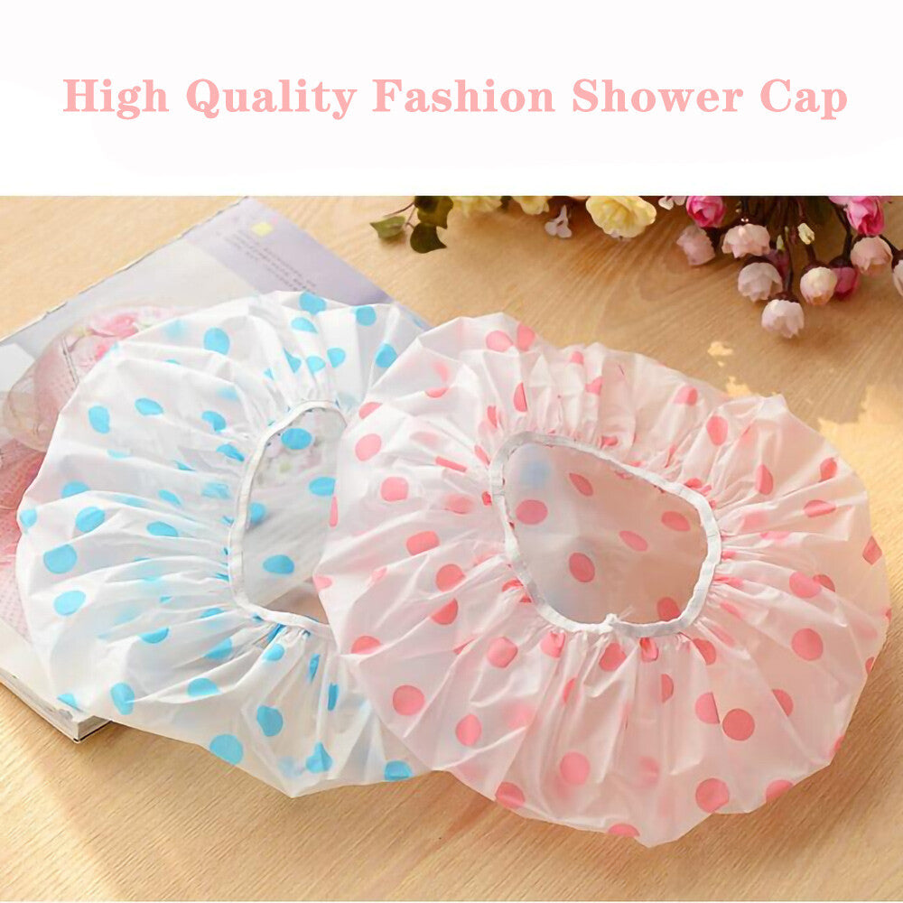5Packs Waterproof PEVA Elastic Reusable Shower Hair Cap Beauty Salon Spa Cooking